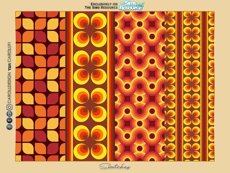 Sims 4 Cc 70's, Sims 4 Cc Groovy Furniture, Sims 4 Cc Vintage Wallpaper, Ts4 60s Cc, 1970 Sims 4 Cc, Sims 4 Retro Wallpaper, Sims 4 Cc 70s Wallpaper, Sims 4 Wallpapers Cc, Sand Floor