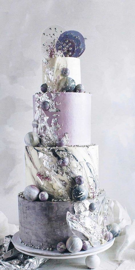 Concrete Wedding Cake, Concrete Wedding, Perfect Wedding Cake, Purple Wedding Cake, Buffet Dessert, Artist Cake, Beautiful Wedding Cake, Beautiful Cake Designs, Cake Trends