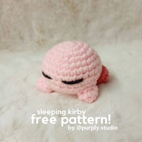 How To Crochet Kirby, Easy Crochet Projects Amigurumi, Free Kirby Crochet Pattern, White Crochet Amigurumi, Cute Crochet Projects Free, Crochet Kirby Pattern, Fun Free Crochet Patterns, Fast Things To Crochet, Crochet Kirby Free Pattern