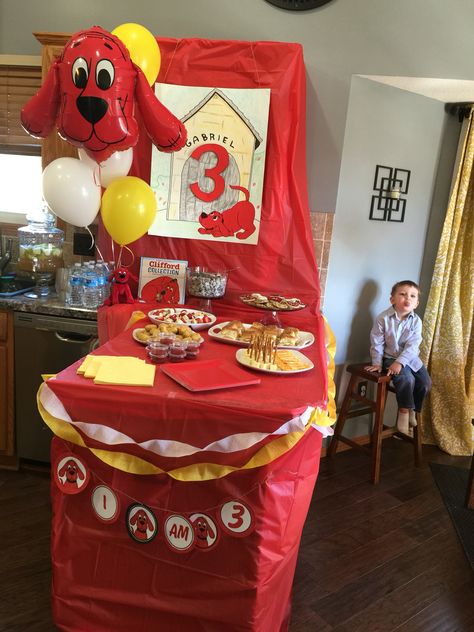 Clifford the Big Red Dog Birthday Party.                              … Clifford Birthday Party Ideas, Clifford The Big Red Dog Birthday, Clifford Birthday Party, Aurora Birthday, Daniel Tiger Birthday Party, Tiger Birthday Party, Clifford The Big Red Dog, Story Sack, Dog Themed Parties