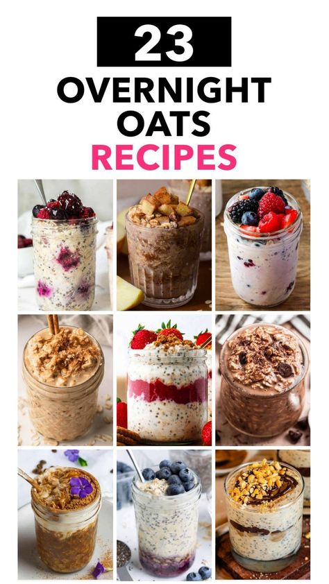 overnight oats Overnight Oats Flavor Ideas, Diy Overnight Oats, Simple Overnight Oats, Easy Overnight Oats Recipes, Vanilla Drink, Df Meals, Overnight Oat Recipes, Delicious Overnight Oats, High Protein Smoothie Recipes