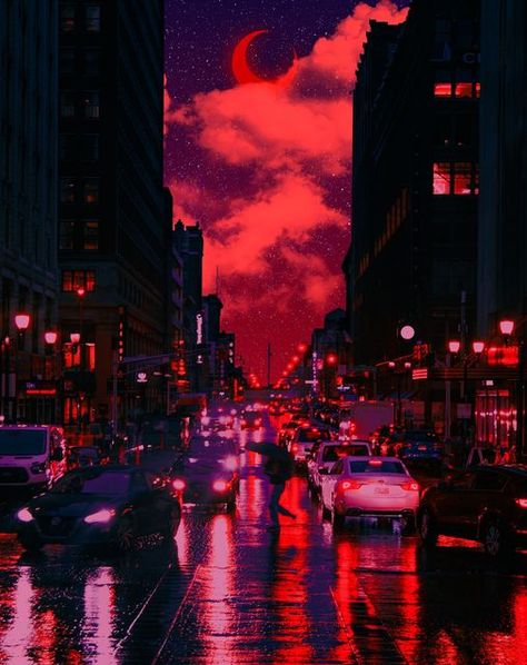 Red Vaporwave Aesthetic, Dark Purple And Red Aesthetic, Dark Synthwave Aesthetic, Red City Aesthetic, Red Purple Aesthetic, Chillwave Aesthetic, Red Vaporwave, Red And Purple Aesthetic, Vaporwave City