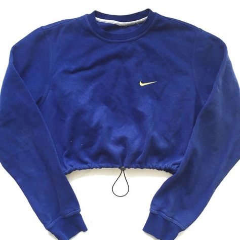 Reworked Nike Crop Sweatshirt Royal ($48) ❤ liked on Polyvore featuring tops, cut-out crop tops, blue top, blue crop top, nike top and crop top Sweatpants Crop Top Outfits, Cropped Hoodie Outfit, Nike Azul, Comfy Jeans Outfit, Nike Cropped Hoodie, Reworked Nike, Nike Top, Tops Nike, Blue Crop Top