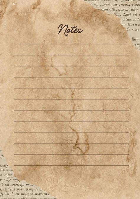 Beautiful Printable Notes Pages, Aesthetic Notes Pages, Stylish Notes Pages Notes Ideas School, Old Recipes Vintage, Vintage Writing Paper, Pages Aesthetic, Vintage Notes, Writing Paper Template, Project Paper, Notes Making, Recipes Vintage