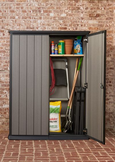 Get tips for organizing your garden tools ll The Home Depot Garden Club Outdoor Storage Locker, Vertical Pallet Garden, Garden Tool Rack, Outdoor Storage Bench, Tips For Organizing, Hose Storage, Garden Storage Shed, Garden Tool Storage, Decor 2024