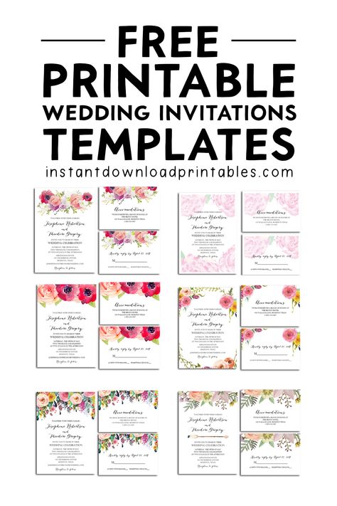 Editable Templates Printable Free, Wedding Printables Free Templates, Free Wedding Invitation Templates Editable, Canva Wedding Invitation Templates, Wedding Templates Printable Free, Editable Invitations Free Templates, Wedding Invitations Templates Free, Invitations Wedding Template, Free Wedding Samples