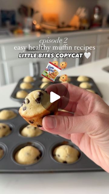 LAUREN LEVY | healthy recipes on Instagram: "Little Bites!😍 SAVE this recipe!   These mini chocolate chip muffins are SO FUN! made with Greek Yogurt & a little less sugar they’re absolutely addictive & a great one to freeze for later.   Tips for best results: let batter sit for 20 minutes before baking, don’t bake longer than 10 min, transfer to a wire rack to cool & chill for a few hours before enjoying (they taste most like Little Bites this way!)   1.25 cup all-purpose flour (150g) - GF if needed 1 tsp baking powder 1/4 tsp salt 6 Tbsp melted butter (84g) 1/4 cup sugar (50g) 2 Tbsp packed light brown sugar (24g) 1 large egg 3/4 cup Greek yogurt (170g) 1/4 cup milk (60g) - dairy or nondairy 1 tsp vanilla 1/2 cup mini chocolate chips (80g)  TO MAKE  Line two mini muffin pans (to make 24) Low Calorie Mini Muffins, Greek Yogurt Mini Muffins, Little Bites Muffins Copycat Healthy, Copycat Little Bites Muffins, Mini Muffin Recipes For Kids, Healthy Little Bites Muffins, Homemade Little Bites Muffins, Little Bites Muffins Copycat, Healthy Mini Muffins For Kids