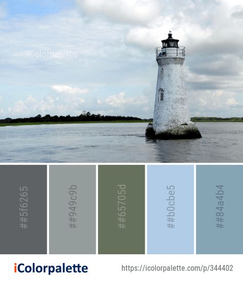 Lighthouse Color Palette, Church Color Palette, House Keeper, Sky Tower, Color Palette Ideas, Lighthouse Keeper, Color Study, Color Schemes Colour Palettes, Palette Ideas