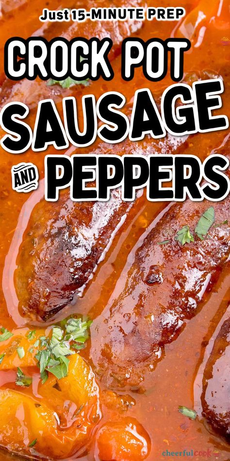 Crockpot Italian Sausage Recipes, Crock Pot Sausage And Peppers, Crockpot Sausage And Peppers, Slow Cooker Sausage And Peppers, Crockpot Italian Sausage, Sausage And Peppers Crockpot, Crock Pot Sausage, Sausage Crockpot Recipes, Sausage And Peppers Recipe