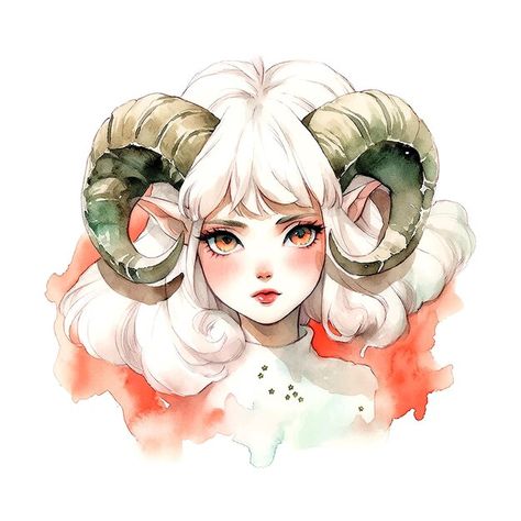 Vector aries zodiac sign watercolor art ... | Premium Vector #Freepik #vector #night #sky #water #nature Aries Goddess, Watercolor Art Style, Watercolor Zodiac, About Aries, Aries Art, Aries Zodiac Sign, Water Nature, Character Board, Aries Woman