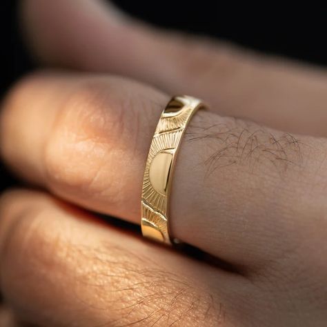 Solid Gold Wedding Bands Husband Rings, Mens Engraved Wedding Bands, Wedding Couple Ring, Hand Engraved Wedding Band, Marquis Diamond, Infinity Wedding Band, Engagement Ring For Him, Romantic Fashion, Dainty Wedding Ring