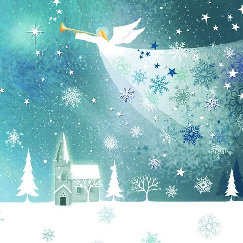 Angel Christmas Cards, Angel Illustration, Charity Christmas Cards, Painting Christmas, Watercolor Christmas Cards, Owl Painting, Snow Angels, Merry Christmas Everyone, Diy Watercolor