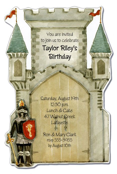 Standing Guard Castle Diecut Party Invitation, Princess Birthday Invitations Knight Birthday Party Invitations, Birthday Invitations Princess, New Home Announcements, Dragon Birthday Party Invitations, Derby Party Invitations, Knight Birthday Party, Princess Birthday Party Invitations, Castle Party, Summer Invitation