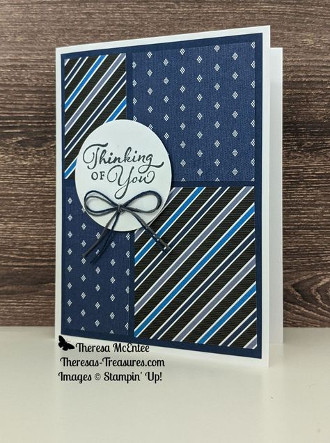 Well Suited Dsp Stampin Up Cards, Man Cards Handmade, Masculine Handmade Cards, Card Making Ideas For Men, Stampin Up Masculine Birthday Cards, Birthday Card Making Ideas, Masculine Cards Handmade, Birthday Card Making, Designer Paper Cards