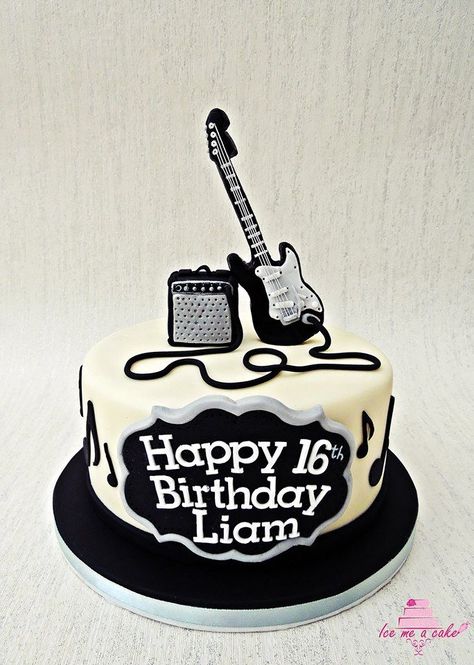 Guitar Birthday Cakes, Bolo Musical, Music Themed Cakes, Music Cakes, Music Cake, Guitar Cake, Rock Cake, Gateaux Cake, Big Cakes