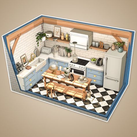 Sims4 Story Ideas, Sims 4 Interior Ideas, The Sims 4 Interior Design, Sims 4 Houses Interior, Ts4 House Ideas, Kitchen The Sims 4, Ts4 Kitchen, The Sims 4 Kitchen, Sims 4 Floorplan