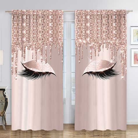 Girl Shower Curtain, Eyelash Decor, Bedroom Fashion, Girls Shower Curtain, Adult Bedroom, Shade Screen, Bathroom Items, Curtain Material, Curtain Patterns