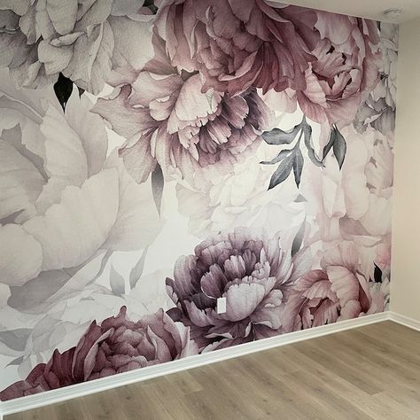 Peony Wallpaper Mural Girl Nursery Decor Peony Flower Wall | Etsy Pink Peonies Wallpaper, Peonies Wallpaper, Room Pastel, Floral Wallpaper Bedroom, Girls Room Wallpaper, Nursery Girl, Peony Wallpaper, Girl Nursery Decor, Forest Wallpaper