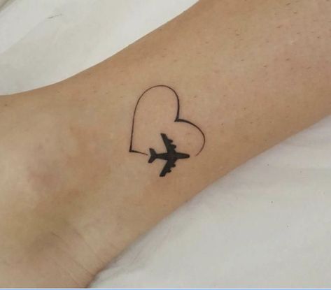 Heart Wrist Tattoo, Airplane Tattoo, Heart Tattoo Wrist, Airplane Tattoos, Small Heart Tattoos, Airplane Flying, Shape Tattoo, Tattoos Geometric, Disney Tattoo