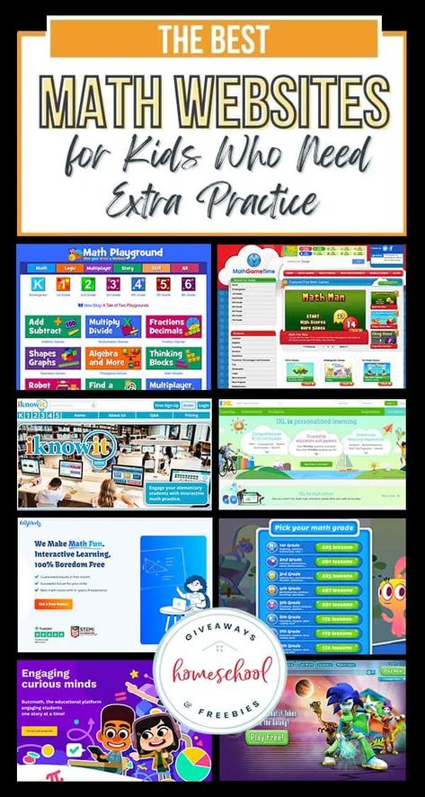 The Best Math Websites for Kids Who Need Extra Practice Math Websites For Students, Free Math Websites, Free Learning Websites, Math Sites, Websites For Kids, Learning Websites For Kids, Math Learning Center, Math Websites, Online Math Games