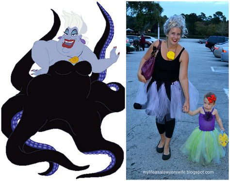 Ursula Collage | Meghan W | Flickr Ursula Costume Diy, Disneyland Halloween Party, Disneyland Dress, Mermaid Family, Mom Halloween Costumes, Mermaid Costume Diy, Ursula Costume, Mermaid Halloween Costumes, Mermaid Tutu