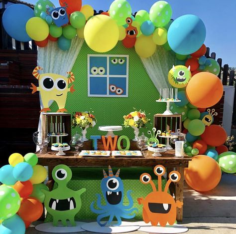 Monster Cutouts, Little Monster Party, Monster First Birthday, Monster Baby Showers, Monster Decorations, Little Monster Birthday, Monster 1st Birthdays, Monster Inc Birthday, Cookie Monster Party