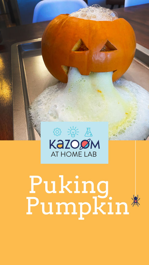 Time for some Spooky Halloween Fun - Perfect for your littlest Ghols and Goblins! Check out this hilarious Puking Pumpkin STEM activity in our Science Zone / At Home Science Experiments For Kids! Find this easy and fun activity, along with so much more at: www.KazoomKids.com Pumpkin Activities 3rd Grade, Pumpkin Explosion Science, Pumpkin Elephant Toothpaste Experiment, Puking Pumpkin Experiment, Erupting Pumpkin Experiment, Pumpkin Party Activities, Kinder Science Experiments, Exploding Pumpkin Experiment, Pumpkin Seed Crafts For Kids