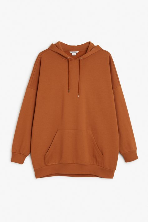 Oversized Tops, Brown Hoodie, Orange Hoodie, Trendy Hoodies, Hoodies Sweaters, Drawstring Top, Dark Orange, Oversized Top, Hooded Tops