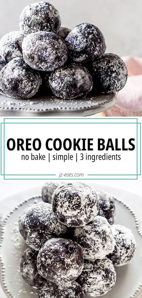 These easy no-bake OREO Cookie Balls made with OREO Cookies and cream cheese are the perfect holiday, or any time, treat! #oreos #oreoballs #oreocookieballs #nobakedesserts #easydesserts #dessertrecipes Oreo Cookie Balls, Oreo Dessert Recipes, Oreo Desserts, Cookie Balls, Oreo Recipes, Oreo Dessert, Oreo Cookie, Easy Baking Recipes Desserts, Tasty Baking