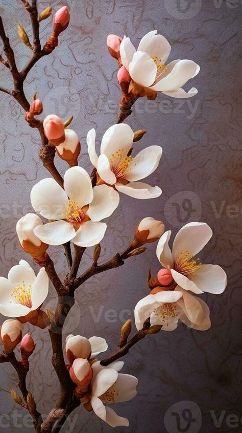 AI Generative Detail of almond tree blooming Almond Flower, Almond Tree, Vector Free, Almond, Photo And Video, Flowers, Art