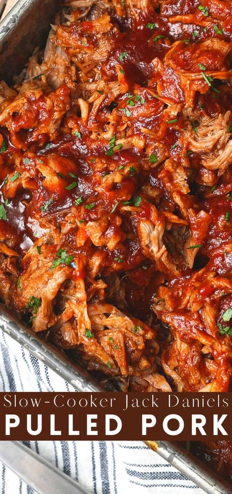 Jack Daniels Pulled Pork, Whiskey Bbq Sauce, Barbeque Pulled Pork, Slow Cooker Pork Shoulder, The Best Pulled Pork, Pork Crockpot, Best Pulled Pork, Recipes Grill, Bbq Pulled Pork Slow Cooker