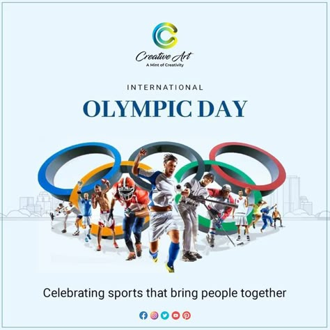 "If you dream and allow yourself to dream, you can do anything." "World Olympic Day" International Olympic Day, Olympics Graphics, Sports Design Ideas, Church Poster Design, Social Media Advertising Design, Church Poster, World Days, Engineering Colleges, Sports Day