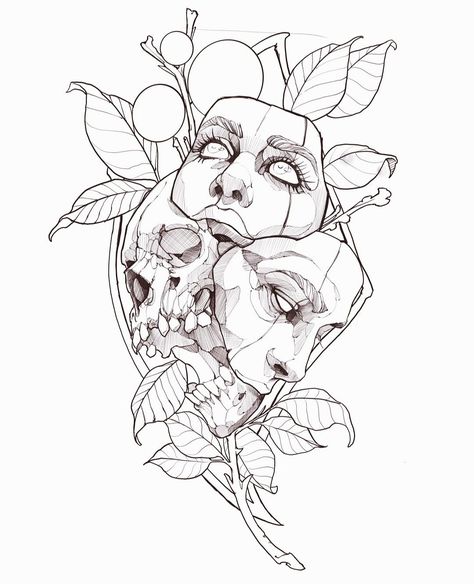 Neotraditional Tattoo Flash Art, Muster Tattoos, Sketch Tattoo Design, Nice Ideas, Dark Art Tattoo, Tattoo Art Drawings, Custom Tattoo Design, Dark Tattoo, Abstract Tattoo