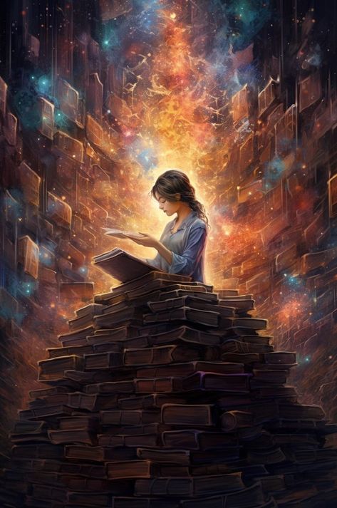 "Unlocking the Mysteries of Existence: Delving into the Akashic Records." Akashic Records Art, Magic Library, Literature Writing, Crystal Cave, Akashic Records, Cute Cartoon Images, Celestial Art, Fantasy Book, Fantasy Romance