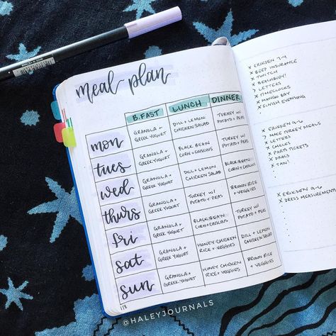 Meal Planning Inspiration, Meal Plan Vision Board, Meal Planning Journal, Meal Plan Journal, Meal Planning Notebook Ideas, Meal Prep Journal Ideas, Weekly Meal Plan Aesthetic, Meal Journal, Meal Planner Journal Ideas