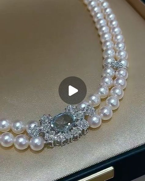 ANNIE CASE FINE JEWELRY on Instagram: "Elegance redefined with our double row Akoya pearl necklace featuring 7-7.5mm top grade Japan Akoya saltwater pearls. Natural diamonds and aquamarine add a touch of sparkle to this exquisite piece. Available now!
💎 18k White Gold 💎 Diamond: 0.85ct 💎 Aquamarine: 5.08ct 💎 Pearl: Japan Akoya 7-7.5mm 💎 Length: 44cm/17.32inch 

Dm us for price and purchase
@anniecasepearl 
.
.
.
.
#LuxuryJewelry #AkoyaPearls #DiamondNecklace #ExquisiteJewelry #Akoyanecklace #JewelryLovers #PearlNecklace #aquamarinenecklace#aquamarinejewellery" Fine Pearl Jewelry, Akoya Pearl Necklace, Pearl And Diamond Necklace, Saltwater Pearls, Aquamarine Necklace, Akoya Pearls, Exquisite Jewelry, White Gold Diamonds, Pearl Jewelry