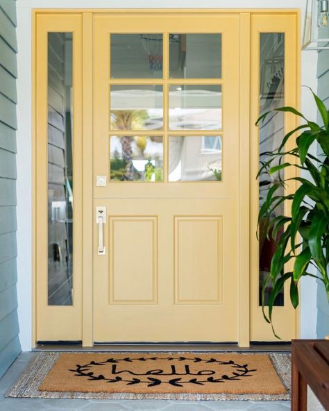 Jasmine Roth, Yellow Front Doors, Entrance Mats, Front Door Paint Colors, Coconut Husk, Rich Aesthetic, Hidden Potential, Door Paint Colors, Yellow Doors