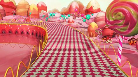 Sugar Rush Aesthetic, Candy Land Aesthetic, Candyland Aesthetic, Dr Mundo, Candy Rush, Vanellope Y Ralph, Candy World, Candy Factory, Mickey Mouse Art