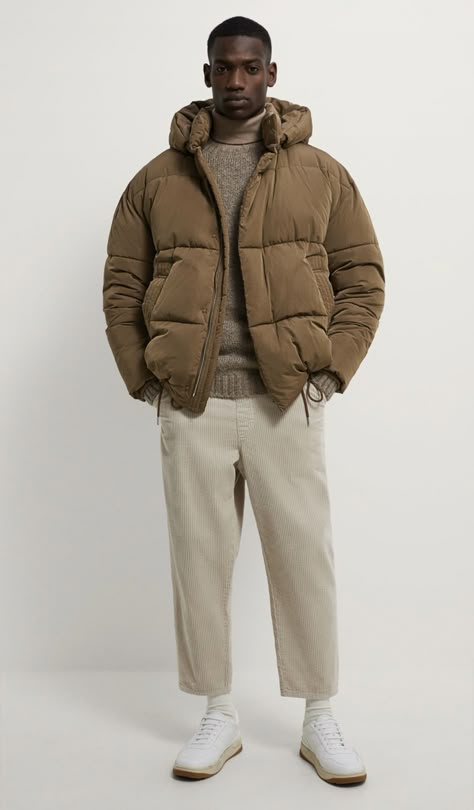 Puffy Jacket Outfit, Puffer Jacket Outfit Men, Kanye Fashion, Oversized Puffer Jacket, Puffer Jacket Outfit, Puffer Jacket Men, Oversized Puffer, Streetwear Winter, Mens Puffer Jacket