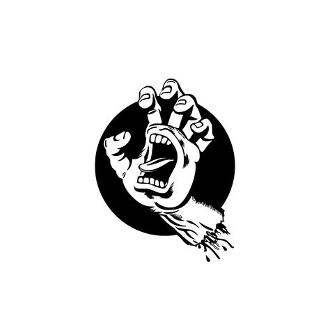 Screaming Hand Santa Cruz, Scream Logo, Santa Cruz Hand, Santa Cruz Screaming Hand, Santa Cruz Logo, Simple Logo, Design Reference, Scream, Skateboard