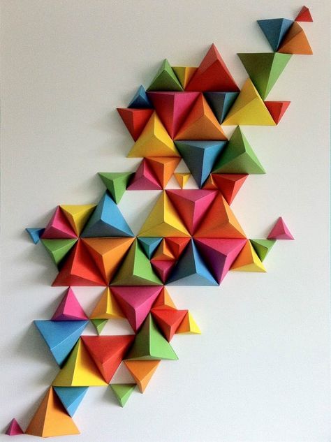 Tessellation Art, Origami Wall Art, Folding Origami, Origami Instructions, Paper Wall Art, Math Art, Paper Crafts Origami, Paper Crafts Diy Tutorials, Origami Art