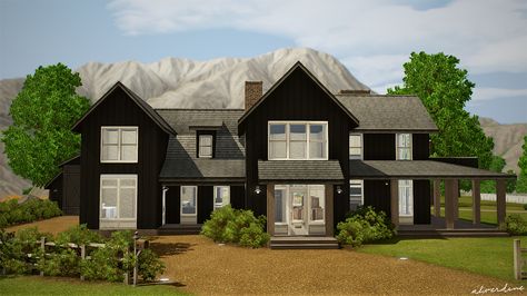 Mod The Sims - Marram Farmhouse 4br 3ba - No CC Sims 3 Cc Finds, Sims Houses, Sims Builds, Sims 4 House Building, Sims Ideas, Sims 4 House Design, Casas The Sims 4, Sims Building, Sims House Plans