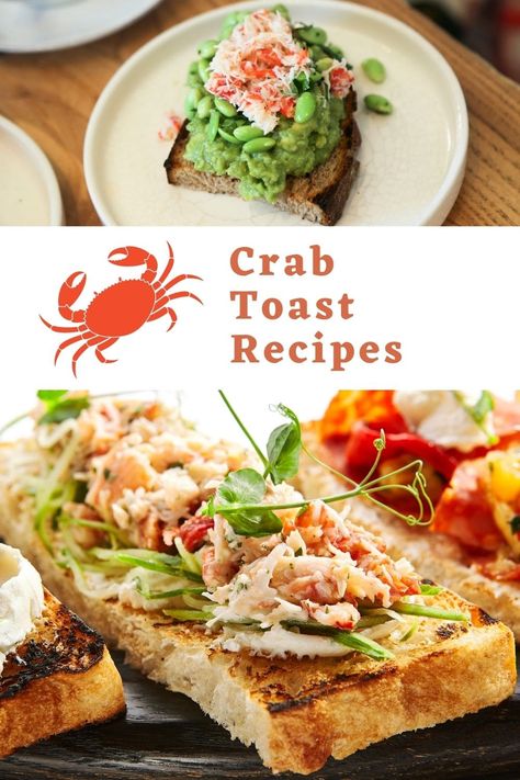 Crab Toast Appetizers, Crab Toast Recipe, Crab Appetizers, Crab Toast, Baked Crab Dip, Crab Appetizer, Bread Head, Toasted Crostini, Awesome Appetizers