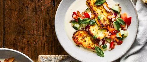 Halloumi Recipes, Cooking Halloumi, Entertaining Dishes, Halloumi Salad, Shawarma Recipe, Quick Vegetarian Meals, Easy Grilling, Veggie Meals, Midweek Meals