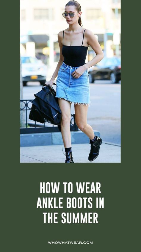 How to wear ankle boots in the summer Ankle Boots Outfit Summer, Boots In Summer, Boots In The Summer, Weird Fashion Trending, Winter Scarf Fashion, 10 Ways To Wear, How To Wear Ankle Boots, Urban Fashion Trends, Skirt Trends