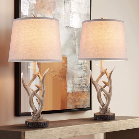 Deer Home Decor Ideas, Western Lamp, Country Room, Comfy Room, Antler Lamp, Farmhouse Table Lamps, Western Rooms, Modern Cowboy, Butterfly Room