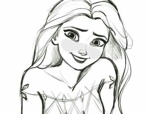 Elsa Frozen 2 Sketch, Disney Princess Art Sketches, Elsa Drawing Sketches, How To Draw Disney Princesses, Disney Princess Drawings Sketches, Elsa Frozen 2 Drawing, Elsa And Anna Sketch, Disney Princess Drawings Pencil, Princess Drawings Sketches