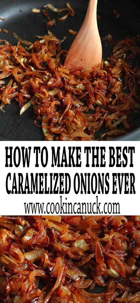 There is no easier way to add flavor to soups, pizzas, sandwiches and salads than adding a dose of caramelized onions. Follow this easy steps in this tutorial to learn how to caramelize onions. | No Sugar | How To Make | Recipe | Healthy | With Olive Oil #caramelizedonions #howtomake #howto #caramelizeonions #cooking Salad Beans, How To Carmalize Onions, Kitchen Secrets, Greens Salad, Carmelized Onions, Baking School, Photo Food, Cooking Hacks, Cooks Illustrated