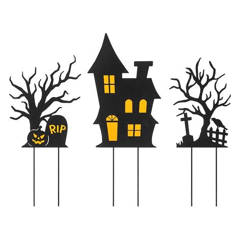 Scary Silhouette, House Silhouette, Art Activities For Toddlers, Spooky Trees, House Yard, Whimsical Halloween, Cozy Dog Bed, Halloween Yard, Outdoor Holiday Decor