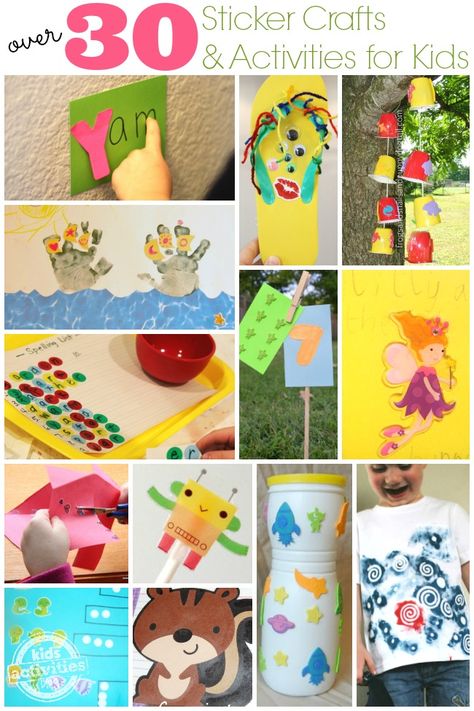 Sticker Crafts and Activities Sticker Crafts, Easy Preschool Crafts, Messy Crafts, Crafts And Activities For Kids, Preschool Arts And Crafts, Preschool Art Activities, Preschool Fun, Fun Crafts For Kids, Preschool Art